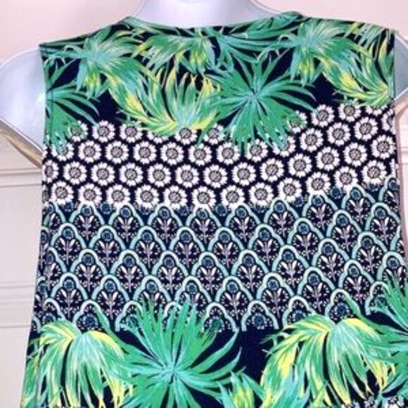 OLD NAVY Tropical Floral Dress  Sleeveless White Green Blue Yellow Womens Large - Picture 7 of 14